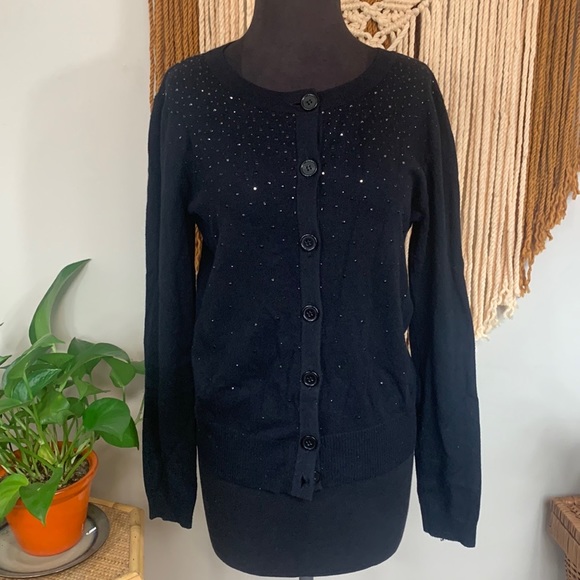 Vintage Christine Alexander button up cardigan sweater with rhinestone detail - Picture 2 of 6